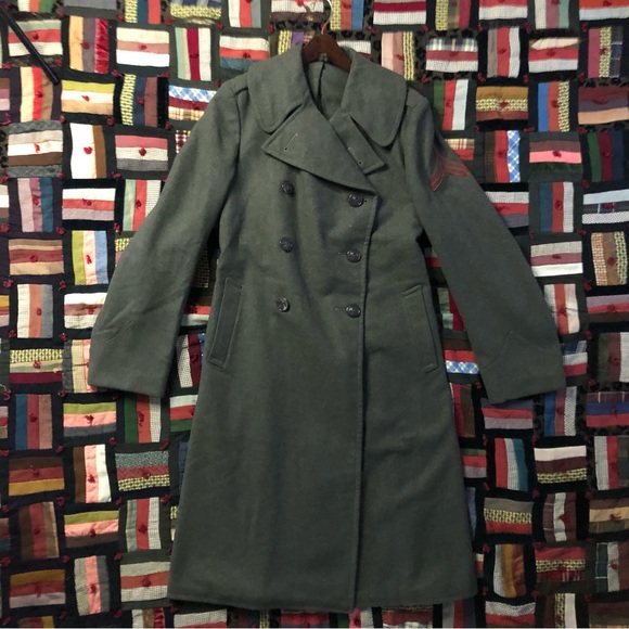 WW 2 era 1940s/50s melton wool officers overcoat/trench - Picture 2 of 9
